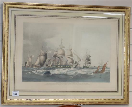 Rosenburg after William Huggins The Right Hon. Lord Yardboroughs Yacht, The Falcon of 351 Tons 17 x 24.5in.